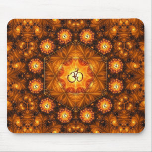 Gold Om Sacred G Mandala Mouse Pad