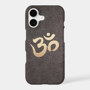 Gold Om Symbol Faux Leather Yoga