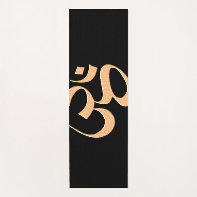 Gold Om  Yoga Mat (Front)