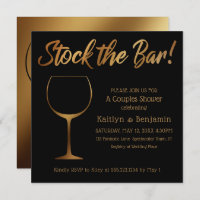 Gold Ombre & Black Stock the Bar Couples Shower