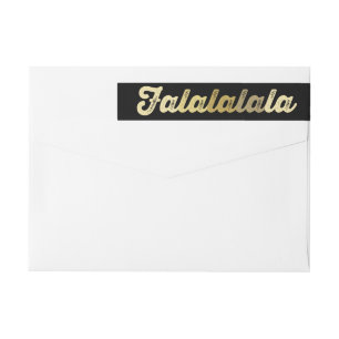 Gold Ombre Bold Falalalala Modern Holiday Address Wrap Around Label