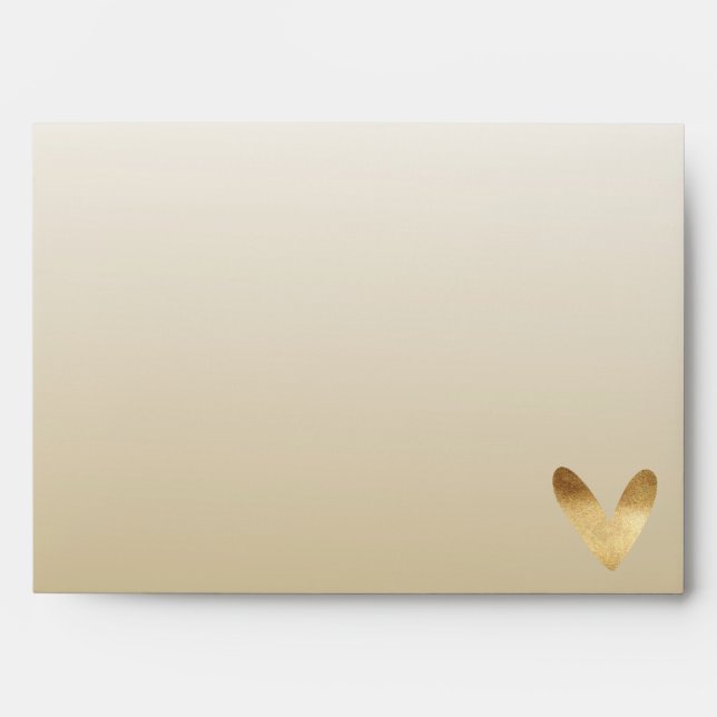 Gold Ombre Heart Envelope (Front)