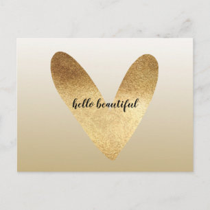Gold Ombre Heart Postcard