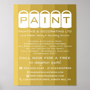 Gold Ombre, Paint Buckets, Painter & Decorator Poster