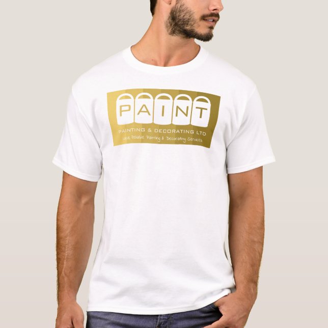 Gold Ombre, Paint Buckets, Painter & Decorator T-Shirt (Front)