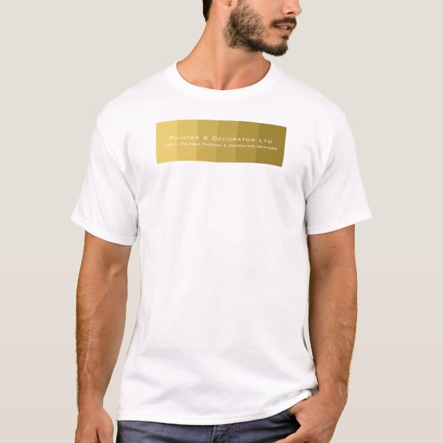 Gold Ombre Stripes, Painter & Decorator Advert T-Shirt (Front)