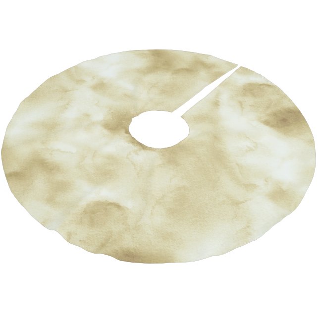 Gold Ombre Watercolor Christmas Brushed Polyester Tree Skirt (Angled)