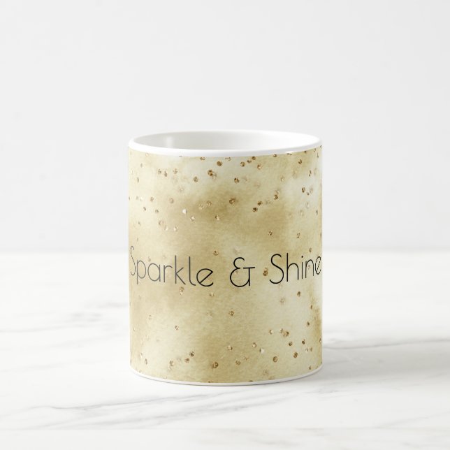 Gold Ombre Watercolor Confetti Sparkle   Coffee Mug (Center)