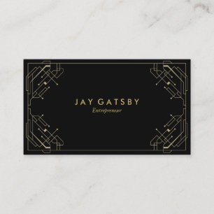 Gold On Black Art Deco/Art Nouveau Business Card