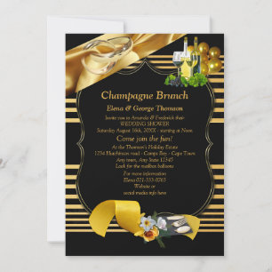 Gold on Black, Art-Deco Brunch Announcements