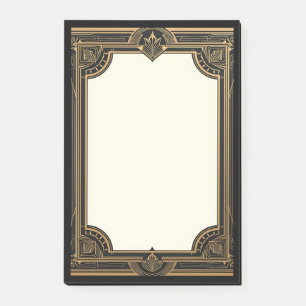 Gold on Black Classic Art Deco Post-it Notes