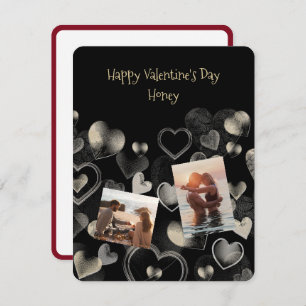 Gold-on-Black Elegant Flat Valentine Card