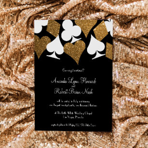 Gold on Black Las Vegas Wedding Invitation