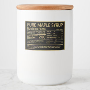 Gold on Black Maple Syrup Nutrition Facts Label