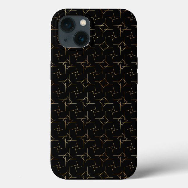 Gold On Black | Modern Design Case-Mate iPhone Case (Back)