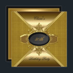 Gold On Gold Black 50th Birthday Party 3 Invitation<br><div class="desc">Gold Black Invite 30th 50th 40th Birthday Party   Elegant. Zizzago created this design Copyrighted This Design Style is Copyrighted © Content and Designs © 2000-2012 Zizzago™ (Trademark) and it's licensors</div>