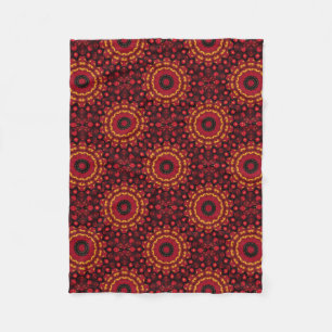 Gold On Red Mandala Fleece Blanket