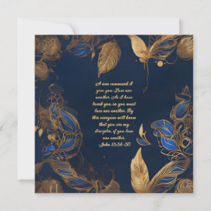 Gold on Sapphire Frame Bible Verse Holiday Card