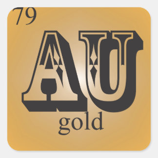 Gold on the Periodic Table Square Sticker