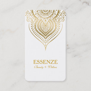 Gold On White Paisley Lace Business Card