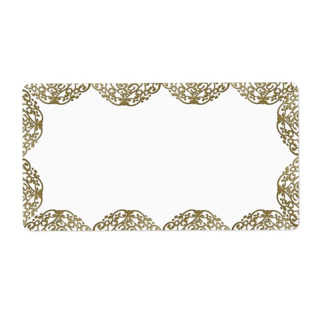 Gold Onament Swirl Christmas Labels (Front)