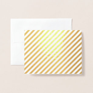 Gold or Silver Foil Stripe Blank Greeting Card