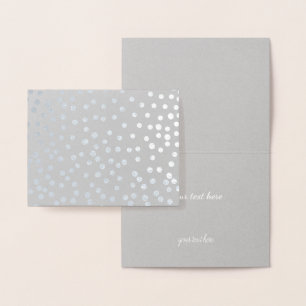 Gold or Silver Modern Abstract Random Dot Pattern Foil Card