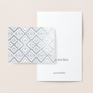 Gold or Silver Modern Abstract Random Squares Foil Card