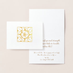 Gold or Silver Modern Elegant Floral Pattern Foil Card