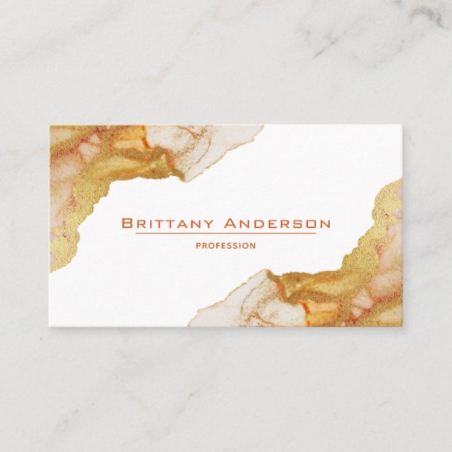 Gold Orange Amber Professional Business Card (Front)