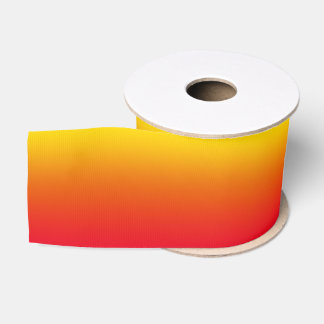 Gold Orange and Bright Red Gradient Grosgrain Ribbon