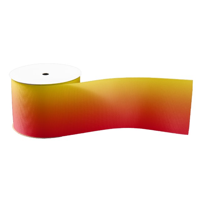 Gold Orange and Bright Red Gradient Grosgrain Ribbon (Spool)