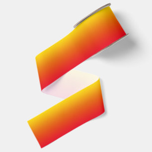 Gold Orange and Bright Red Gradient Grosgrain Ribbon