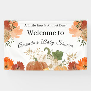 Gold Orange Autumn Fall Baby Shower Welcome Banner
