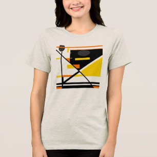 Gold Orange Black Contemporary Abstract Design Tri-Blend Shirt