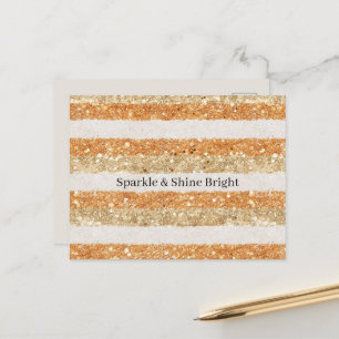 Gold Orange Glitter Cream Stripes Sparkle & Shine Postcard