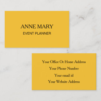 Gold Orange Golden Black Colorful Event Planner Business Card