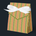 Gold, Orange, Olive Green Striped Favour Box<br><div class="desc">Gold,  orange,  olive green striped favour box with ribbon tie. Perfect for all gift decoration themes; simple/minimalist to maximalist depending on additional embellishments.</div>