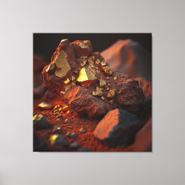 Gold Ore Close-Up: Red Earth Canvas