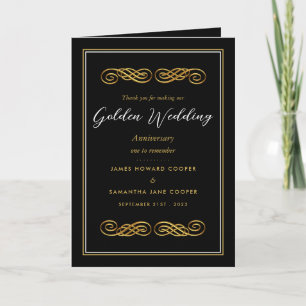 Gold Ornament, 50 Year Wedding Anniversary Thanks Card