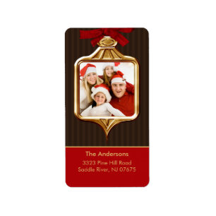 Gold Ornament Frame PHOTO Return Address Label