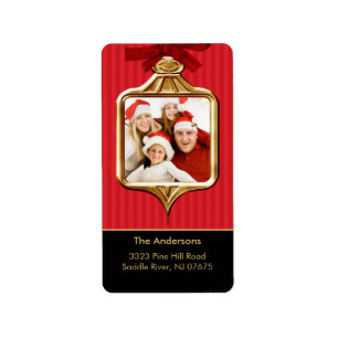 Gold Ornament Frame PHOTO Return Address Label