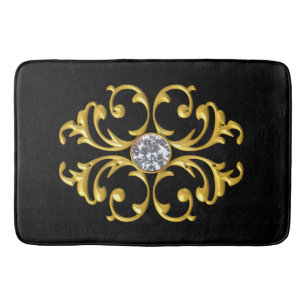 Gold Ornament Gem Diamond Bath Matt Mat