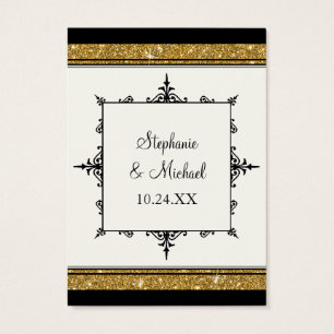 Gold Ornament Glitter Striped Classic Elegant