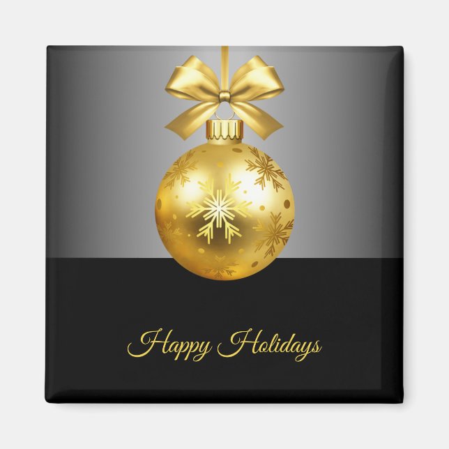  Gold Ornament Holiday Christmas Magnet (Front)