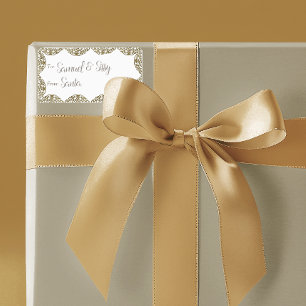 Gold Ornament Swirl Christmas Gifts Tags