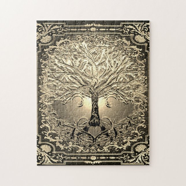 Gold Ornamental Tree of Life Jigsaw Puzzle (Vertical)