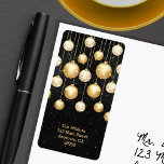 Gold Ornaments on Black Christmas Return Address Label<br><div class="desc">Gold and white Christmas tree ornaments accent these black address labels personalised with your name and address. Stylish for mailing your coordinating Christmas greeting cards and Christmas photo cards. MATCHING items in our collection.</div>