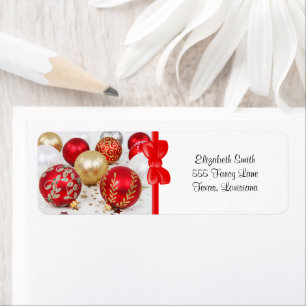 Gold Ornaments, Red Ornaments, Christmas, Glitter
