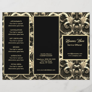 Gold Ornate and Black Menu & Pricing